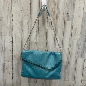 Hobo The Original Daria Blue Leather Crossbody Purse Clutch Wallet Bag Vintage